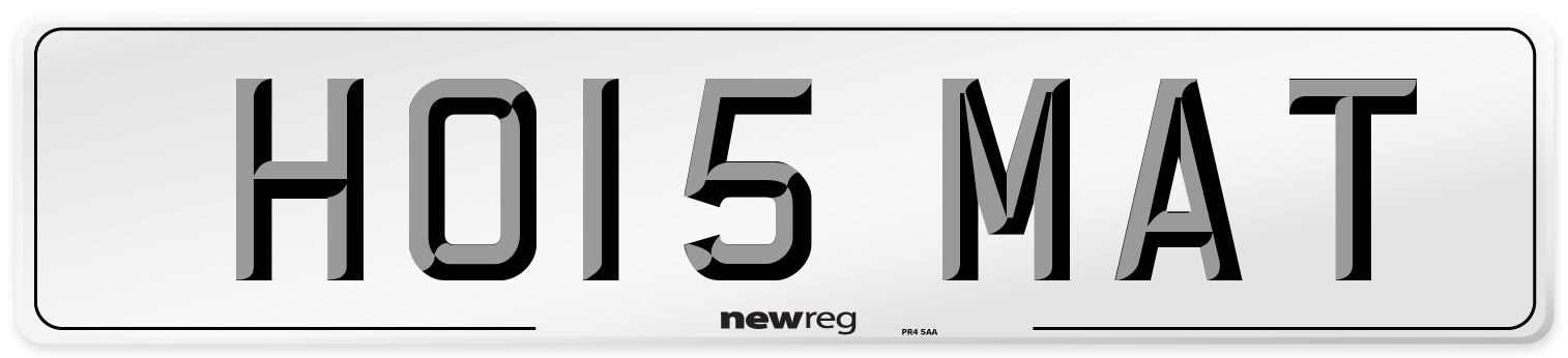 HO15 MAT Number Plate from New Reg